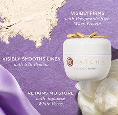 Applying TATCHA under the eye demonstrating smoothing before makeup benefit
