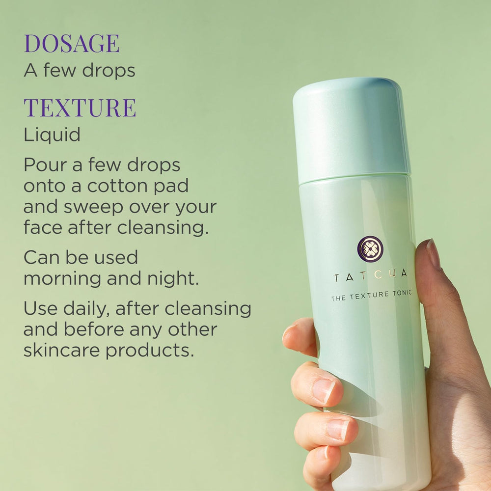 TATCHA bottle paired with wild rose and mugwort botanicals for benefits