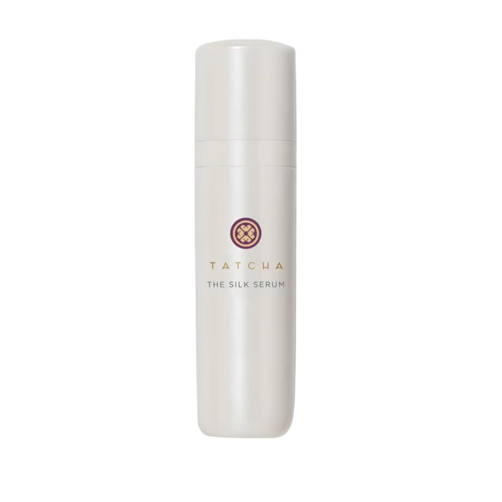 Tatcha The Silk Serum front bottle showing elegant packaging and premium finish