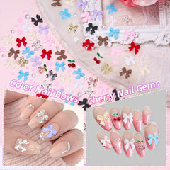 Tatiwoo charms applied on a press-on nail demonstrating finished decorative effect
