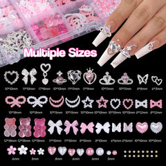 Tatiwoo close-up of pink resin tiny flowers showing texture and 3D detail for realistic nail effects