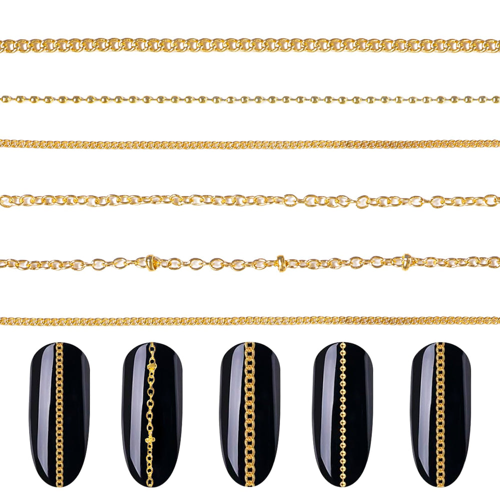 Tatiwoo front packaging showing 30 gold nail chains, quick decoration benefit