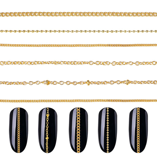 Tatiwoo front packaging showing 30 gold nail chains, quick decoration benefit