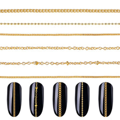 Tatiwoo front packaging showing 30 gold nail chains, quick decoration benefit