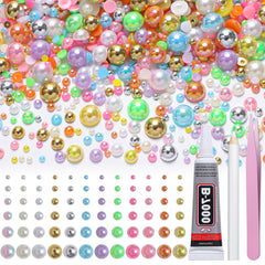 Tatiwoo front packaging showing mixed pearl assortment and included tools for instant crafting
