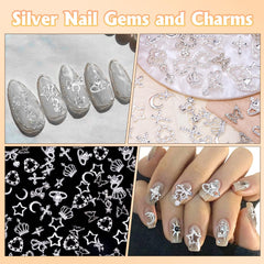 Tatiwoo charms applied on acrylic nails demonstrating secure hold and glamorous accent