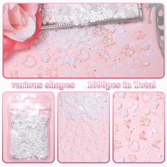 Tatiwoo mixed charms layout with bows, butterflies and pearls for creative combinations