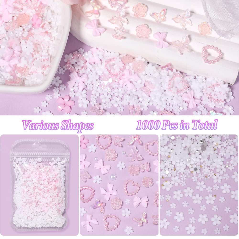 Tatiwoo mixed pink bows butterflies pearls spread highlighting variety