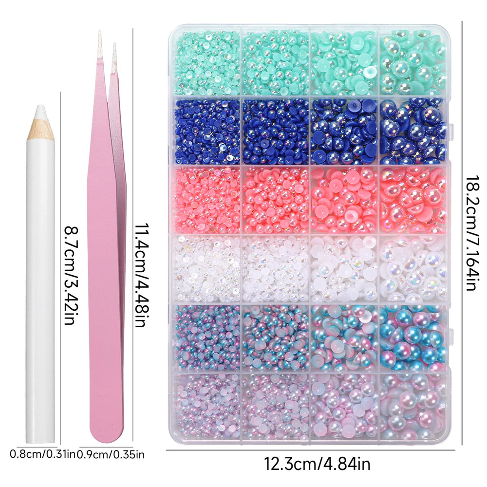Tatiwoo open 24-grid storage box organizing multi color and size pearls for easy access