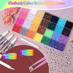 Tatiwoo rhinestones held on palm for scale showing many pieces for long-lasting projects