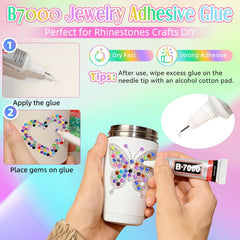Tatiwoo rhinestones applied to tumbler showing decorative effect and long-lasting shine
