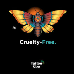 Tattoo Goo bottle held in hand showing small travel-friendly 2 oz benefit