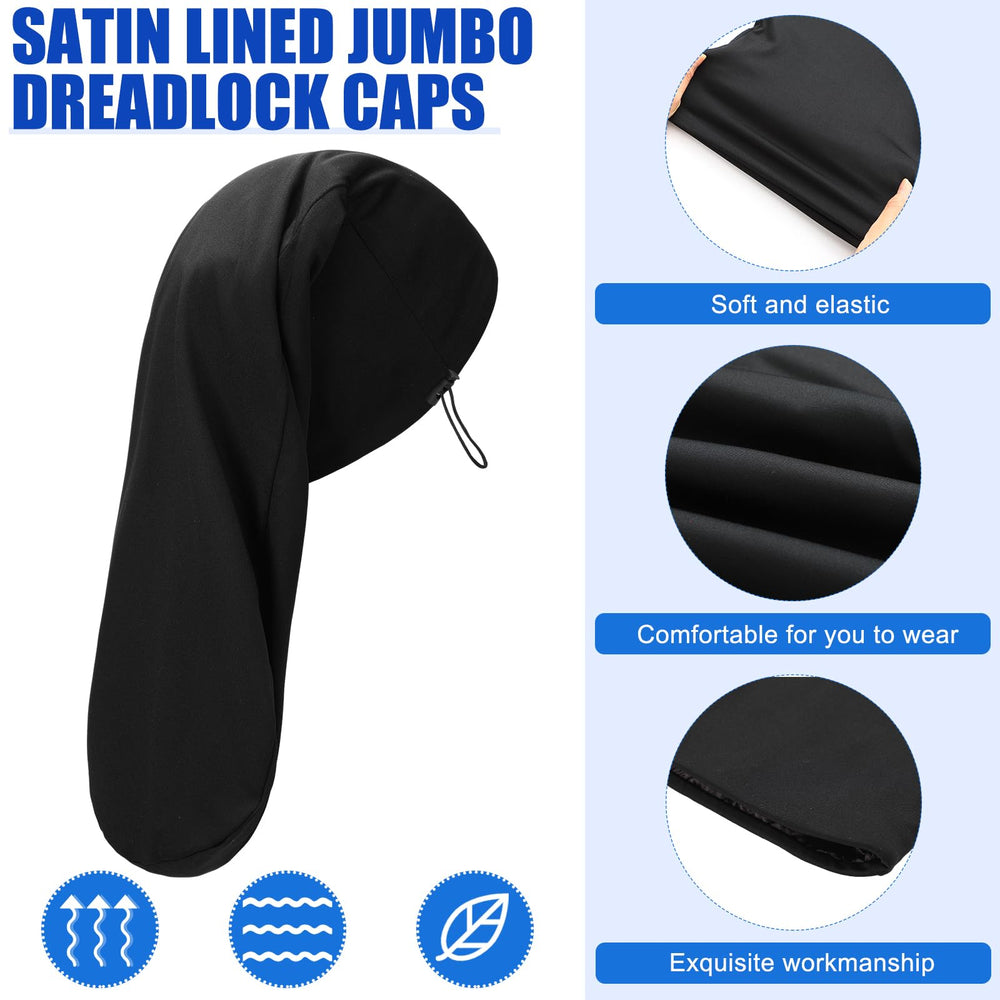 Tatuo cap stretched to display roomy 20x9 inch dimensions for dreads