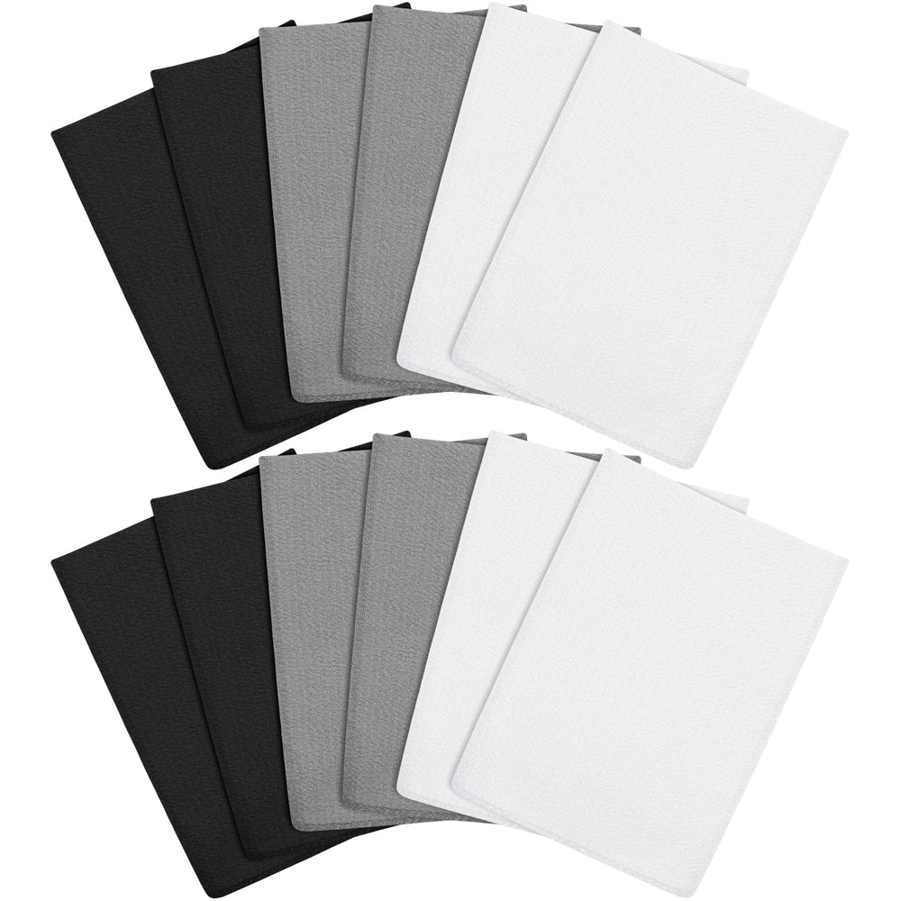 Tatuo front view of the 12-piece mitt set showing color assortment and quantity benefit