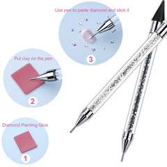 Tatuo pen placing rhinestone on nail demonstrating accurate gem application