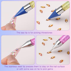Tatuo stainless steel tip detail pressing a crystal for secure fit