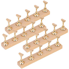 Tbestmax front view of wooden nail stand showing neat tip organization and stability