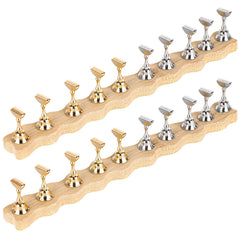 Tbestmax front view wooden wave nail stand for neat display and easy access
