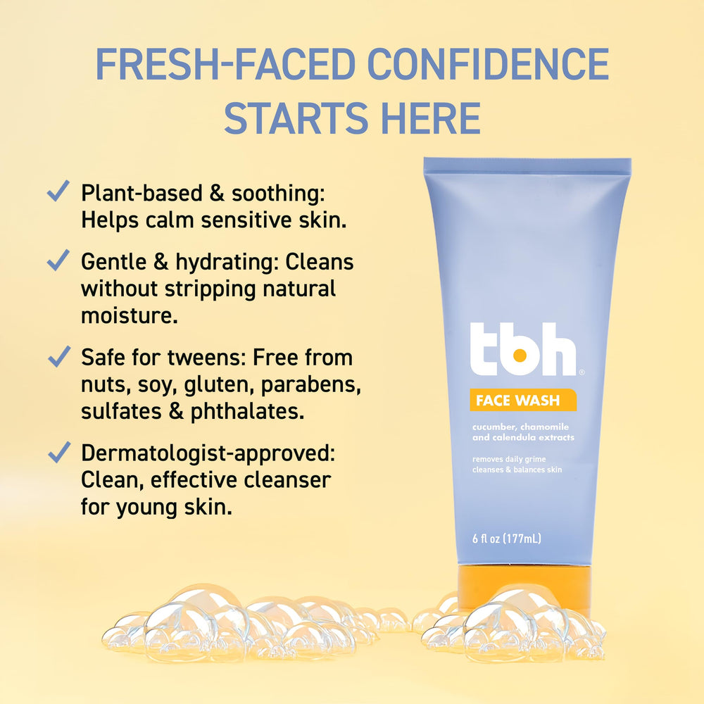 TBH label close-up showing chamomile and calendula ingredients benefit