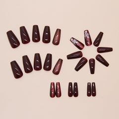 TBRZTR side profile of coffin-shaped medium nails showing shape and comfortable fit