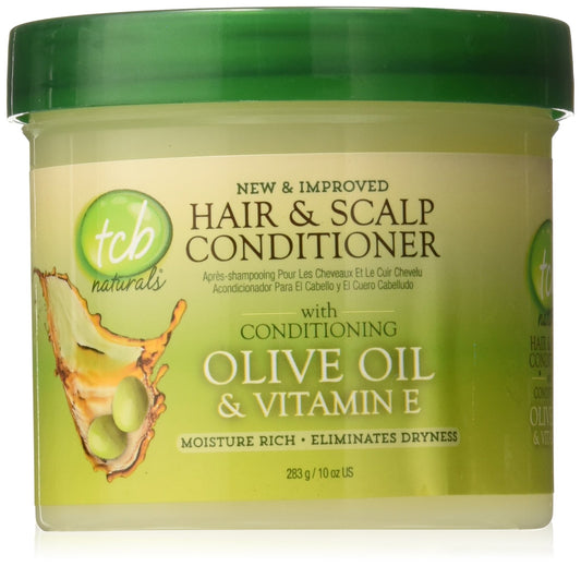 TCB jar front view showing label and 10 ounce size, highlights moisturizing benefits