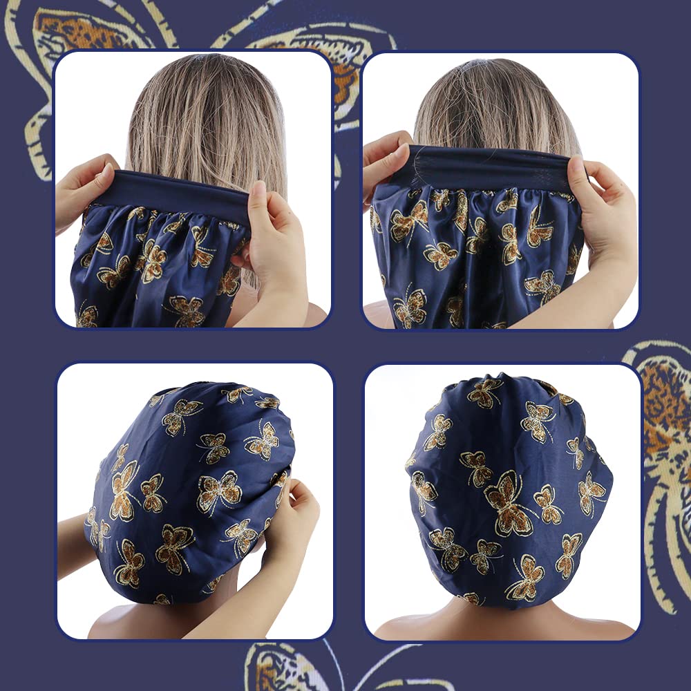 TCOTBE bonnet worn while sleeping demonstrating hair protection benefit