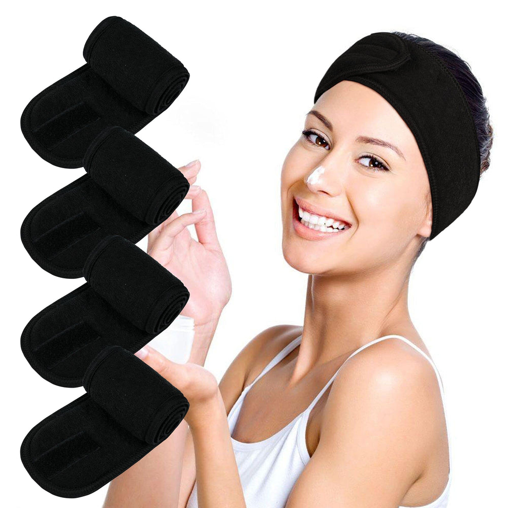 TDHDIKE front view of four black headbands showing compact pack and convenience