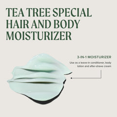 Tea Tree close-up texture showing lightweight moisturizer for quick absorption
