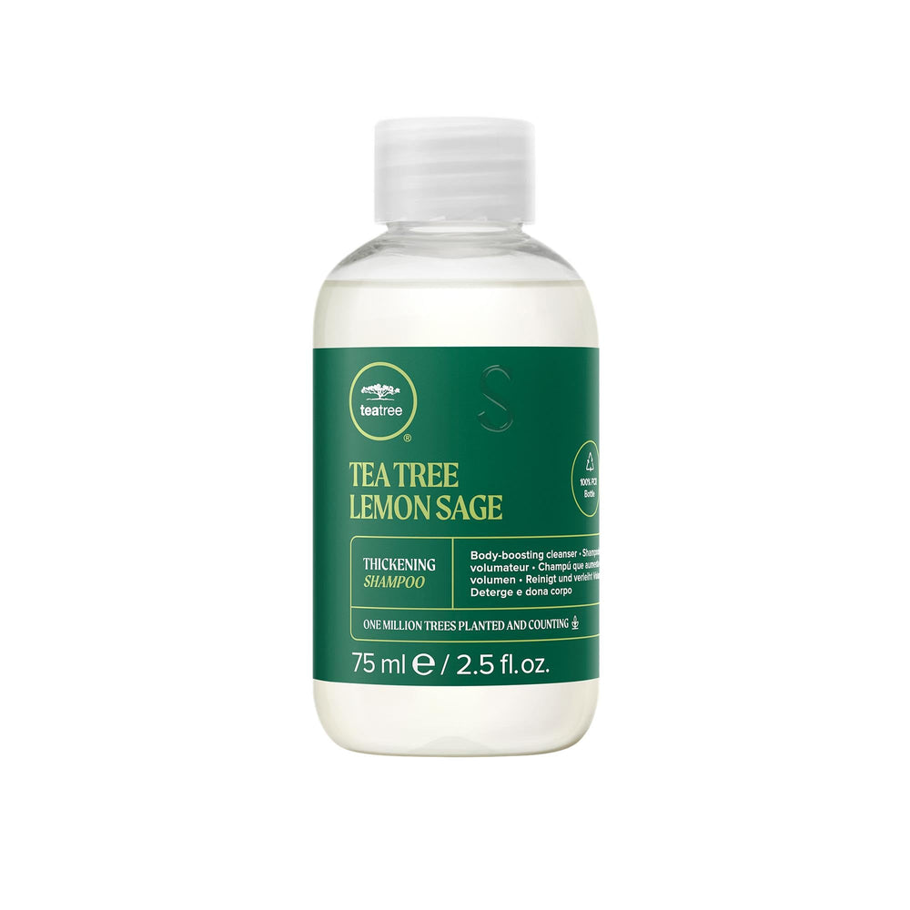 Tea Tree front packaging showing 2.5 fl oz bottle and clear brand label, promotes travel-ready volume