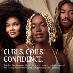 Tea Tree after-use hair result showing softened, more manageable strands benefit