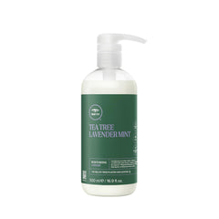 Tea Tree bottle front packaging showing calming lavender scent benefit