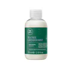 Tea Tree front bottle showing label and calming lavender fragrance benefit