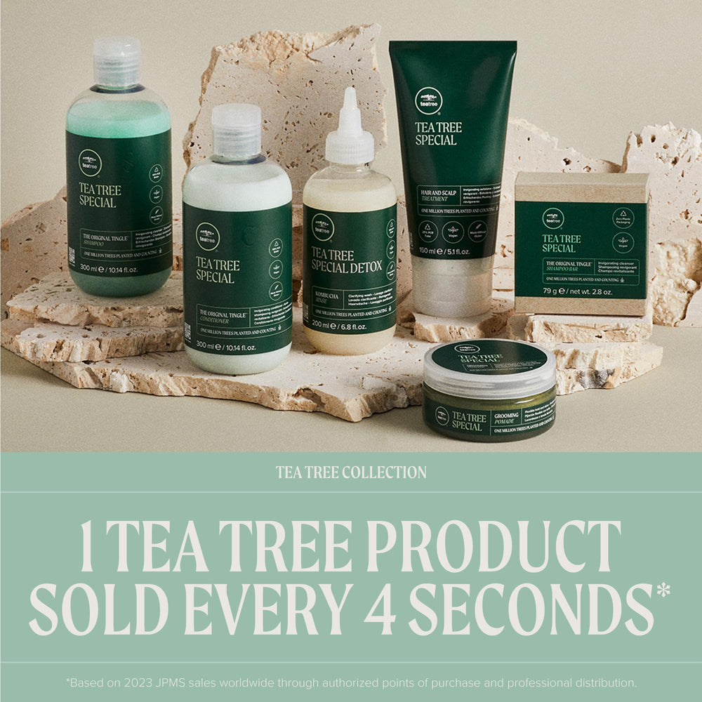 Tea Tree in a bathroom setting evoking relaxing aromatherapy benefits