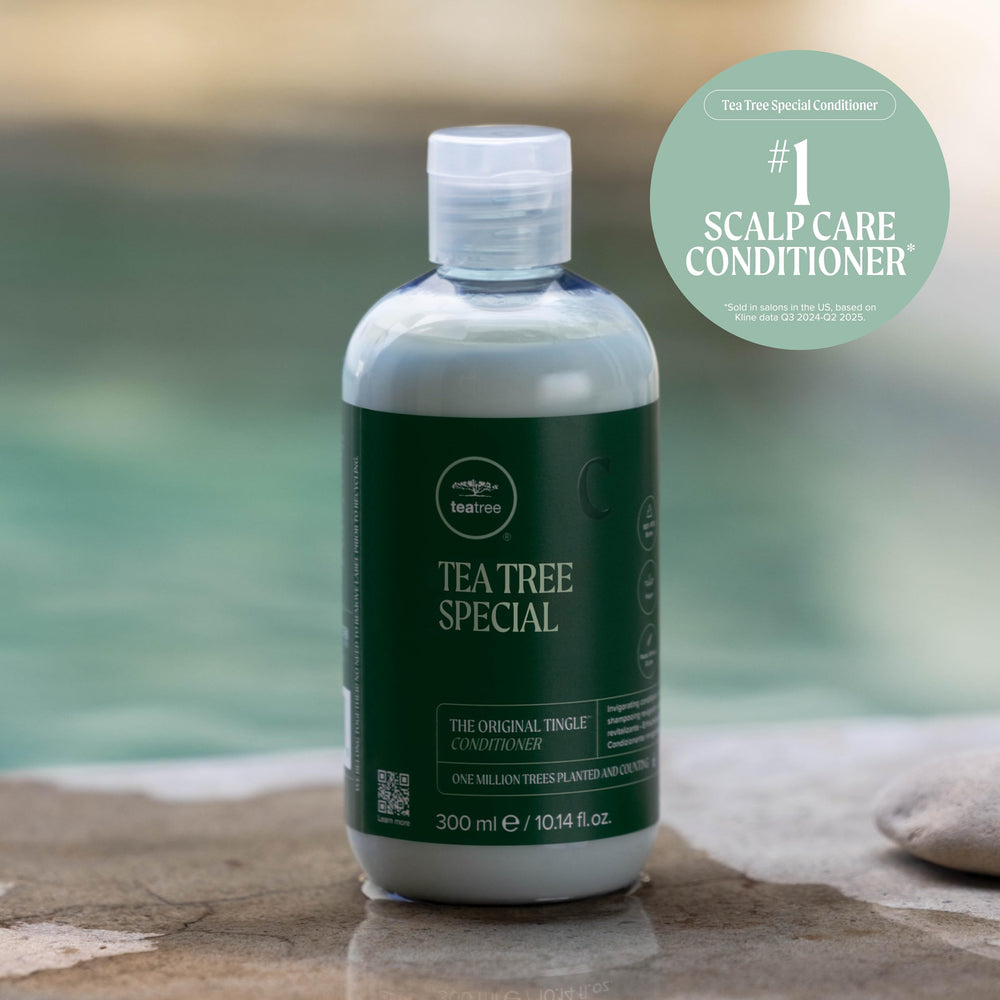 Tea Tree used by a stylist detangling hair for easier styling
