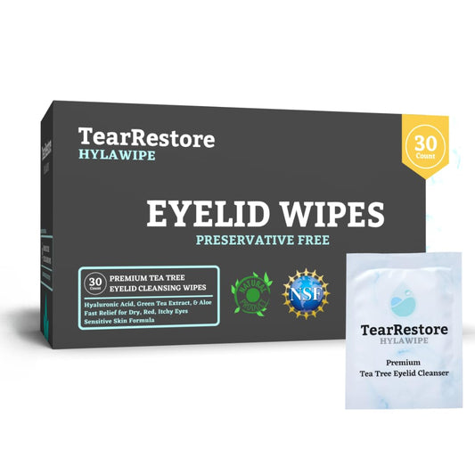 TearRestore front packaging showing 30-count box and clear branding benefit: easy identification