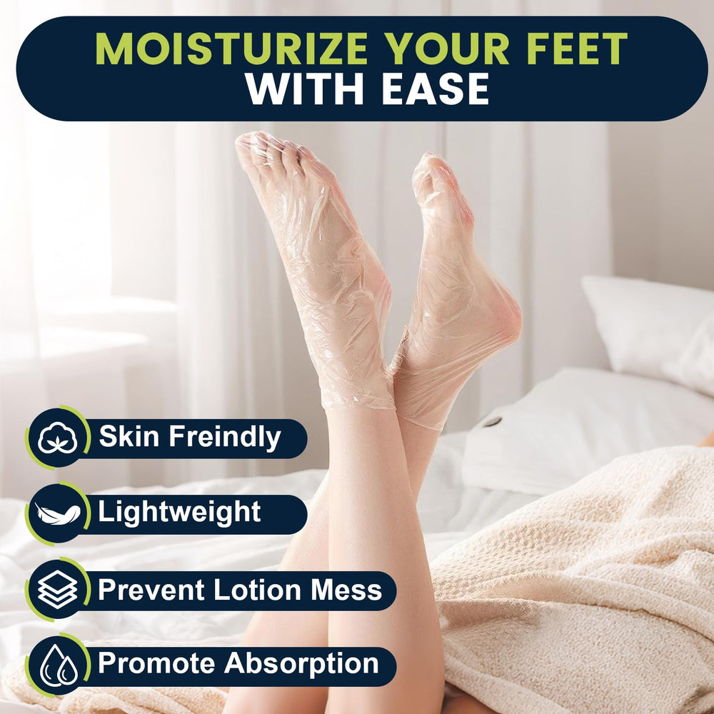 TEAWOO foot cover on foot demonstrating leak-proof hold during treatment