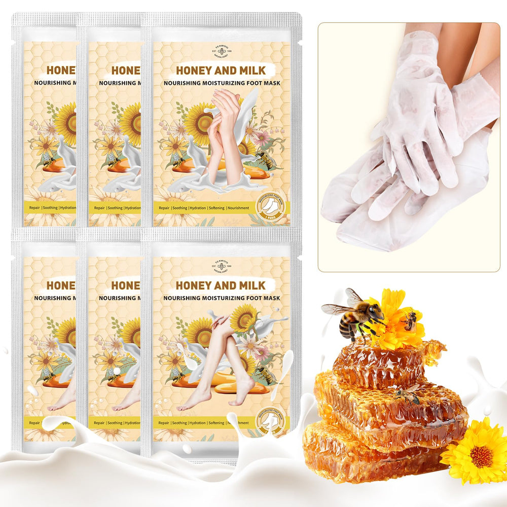 TEAWOO front packaging showing hand and foot mask set and benefits