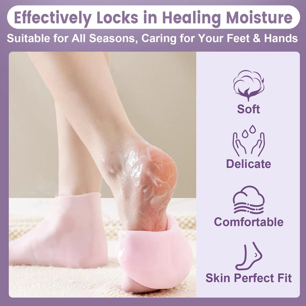 TEAWOO gloves on hands applying cream, improving lotion absorption and softness
