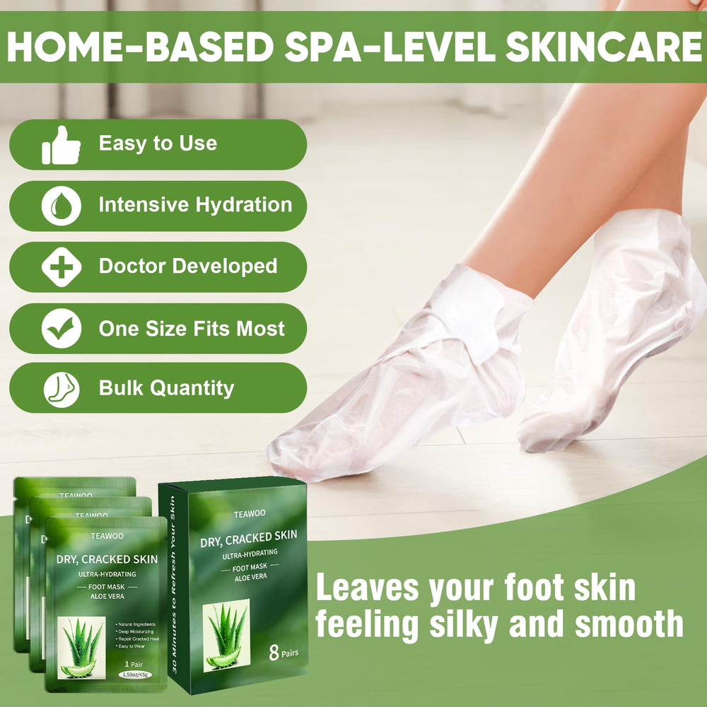 TEAWOO before and after heel comparison illustrating smoother, softer skin