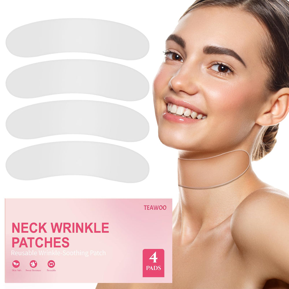 TEAWOO front packaging showing four reusable neck patches and benefits