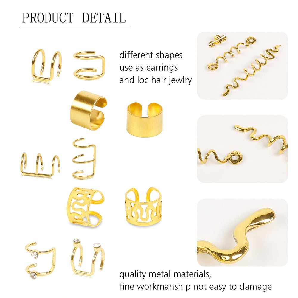 TEBIEKOY non-piercing ear cuff clipped on ear showing decorative effect without piercing