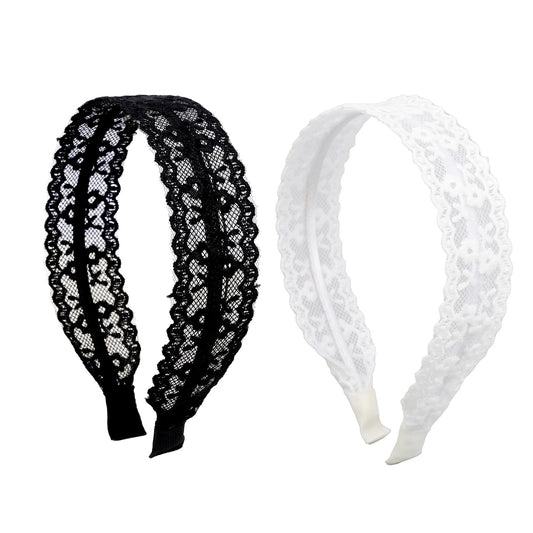 TEBIEKOY front view showing vintage lace headbands, adds instant feminine style