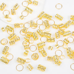 TEBIEKOY five unique gold hair cuff styles displayed to show variety and styling options