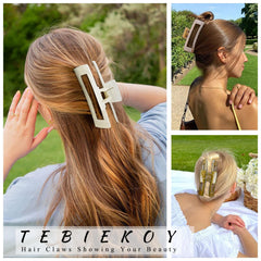 TEBIEKOY securing a high bun to keep thick hair tidy and lifted