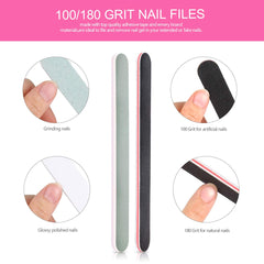 Teenitor 100/180 grit nail files displayed for controlled topcoat sanding