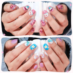 Teenitor acrylic nail texture with glitter detail for long-lasting shine