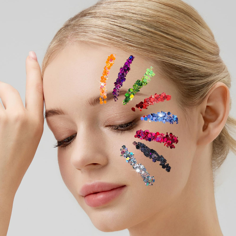 Teenitor glitter applied with finger demonstrating quick, mess-free application benefit