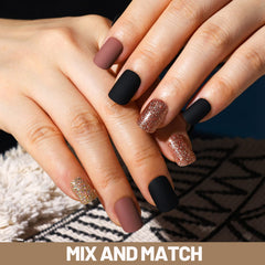 Teenitor application in use showing someone pressing nails for secure adhesion