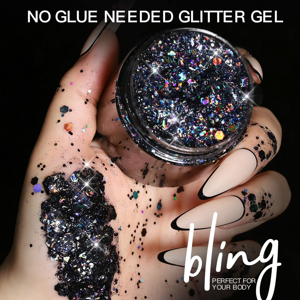 Teenitor applied on cheek showing holographic sparkle for dramatic festival look benefit