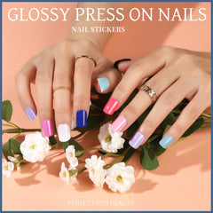 Teenitor nail application with brush-on glue demonstrating secure long-lasting adhesion